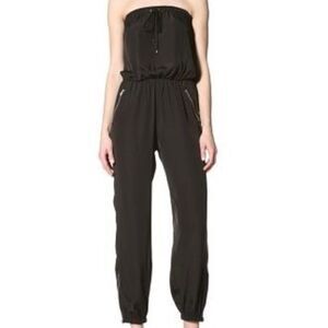 W118 by Walter Baker Logan Jumpsuit Strapless Medium Black Pockets Zip